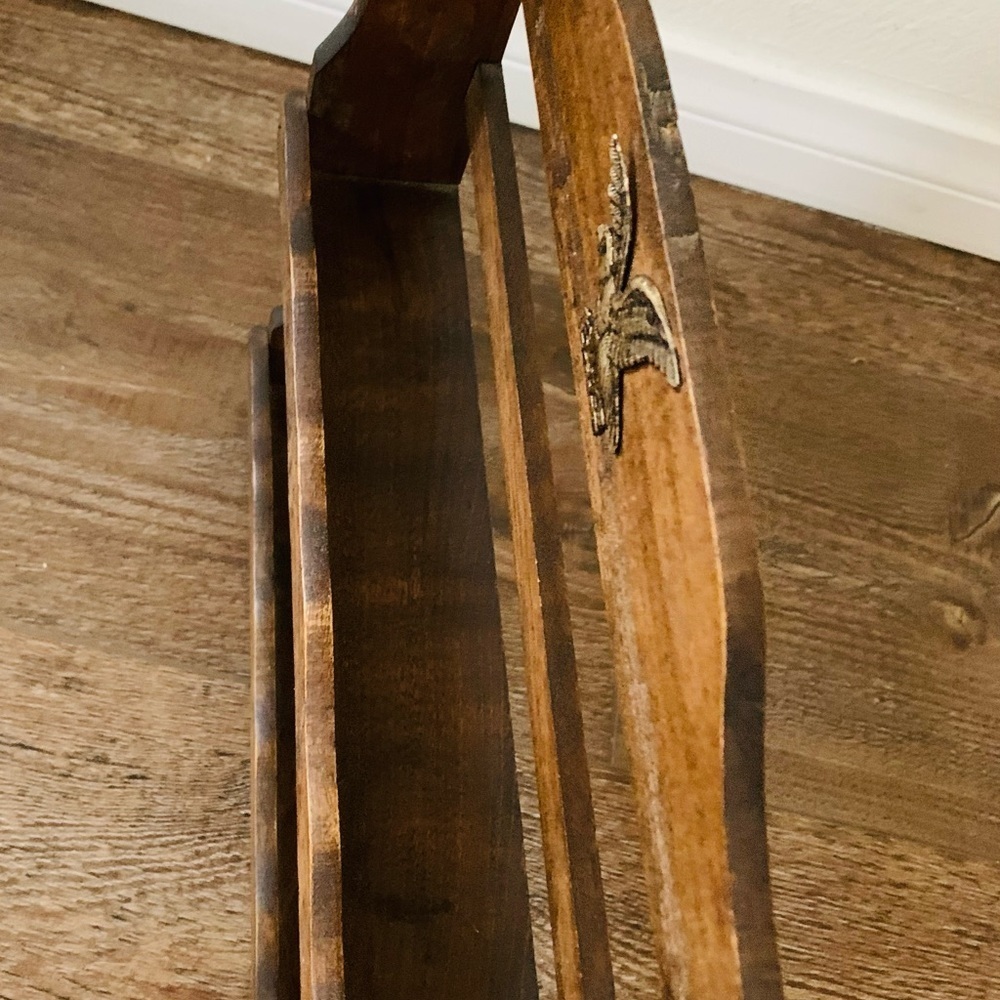 Wall wooden shelf with metal eagle - Picture 7 of 12